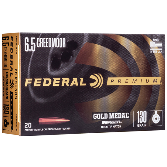 FED GOLD MEDAL 6.5CREED 130GR BER VLD 20/10 - Ammunition